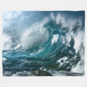 KRACHTIGE WAVES FLEECE DEKEN (Voorkant (Horizontaal))