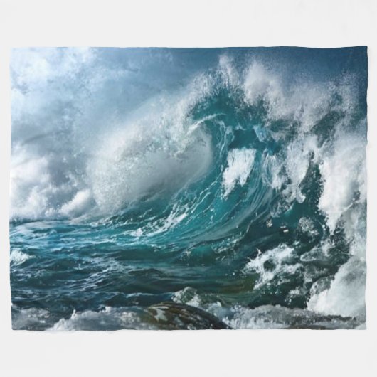 KRACHTIGE WAVES FLEECE DEKEN (Voorkant (Horizontaal))