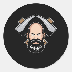 Krachtige werktuigen van Angry Beard Craftsman Ronde Sticker