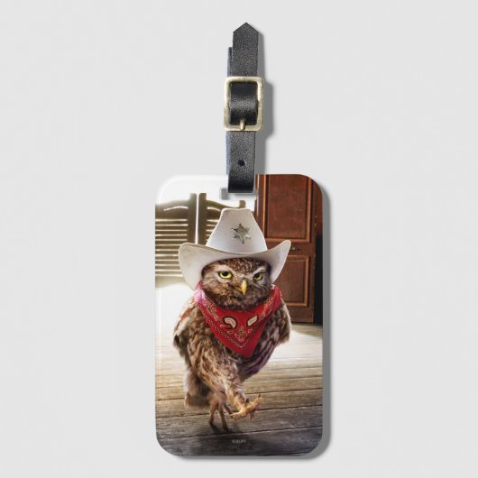 Krachtige Westerne Sheriff Owl met Attitude & Swag Bagagelabel (Voorkant (verticaal))