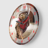 Krachtige Westerne Sheriff Owl met Attitude & Swag Grote Klok (Hoek)