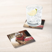 Krachtige Westerne Sheriff Owl met Attitude & Swag Kartonnen Onderzetters (Insitu)