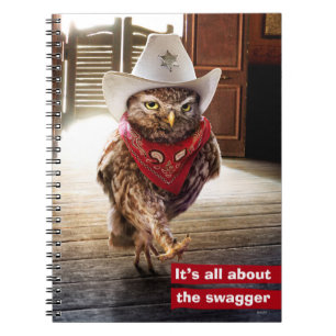 Krachtige Westerne Sheriff Owl met Attitude & Swag Notitieboek