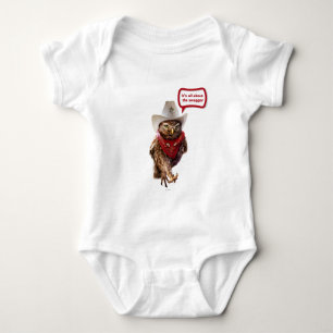 Krachtige Westerne Sheriff Owl met Attitude & Swag Romper