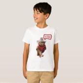 Krachtige Westerne Sheriff Owl met Attitude & Swag T-shirt (Voorkant volledig)