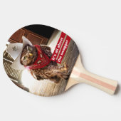 Krachtige Westerne Sheriff Owl met Attitude & Swag Tafeltennisbatje (Zijkant)