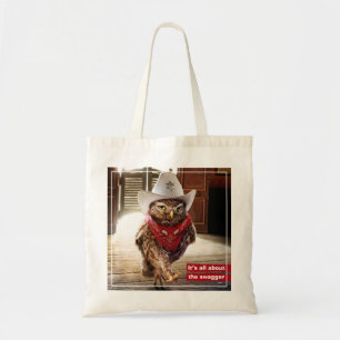 Krachtige Westerne Sheriff Owl met Attitude & Swag Tote Bag