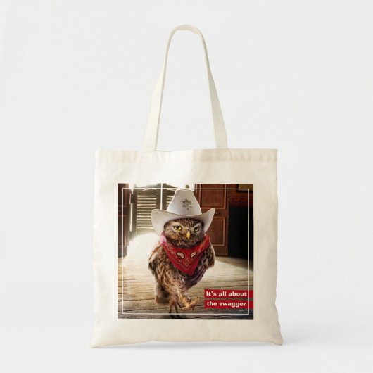 Krachtige Westerne Sheriff Owl met Attitude & Swag Tote Bag (Voorkant)