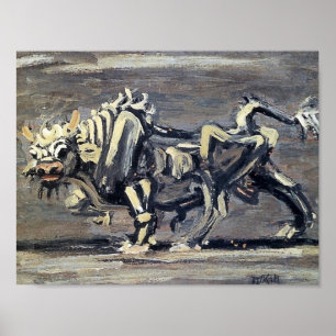 Krachtige 'White Ox 1' Schilderen door Lee Jung-se Poster