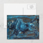 Krachtige 'White Ox 4' Schilderen door Lee Jung-se Briefkaart (Voorkant / Achterkant)