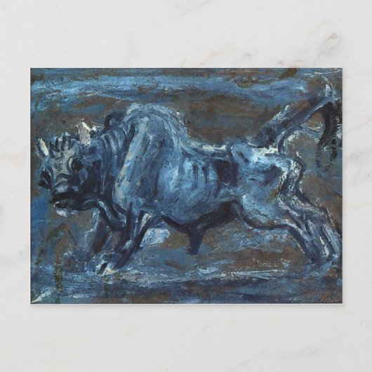 Krachtige 'White Ox 4' Schilderen door Lee Jung-se Briefkaart (Voorkant)