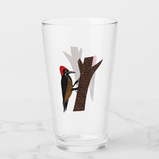 Krachtige Woodpecker Glas (Voorkant)