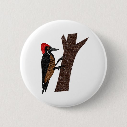 Krachtige Woodpecker Ronde Button 5,7 Cm (Voorkant)