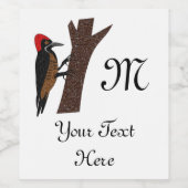 Krachtige Woodpecker Wijn Etiket (Enkel label)