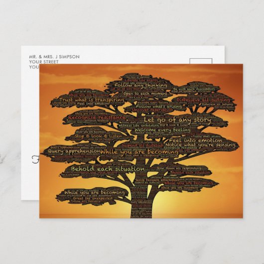 Krachtige woordenlijststructuur briefkaart (Voorkant / Achterkant)