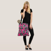 Krachtige zebra streep abstract tote bag (Op model)