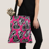 Krachtige zebra streep abstract tote bag (Dichtbij)