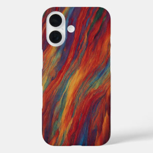 Krachtige Zonsondergang Rood en Oranje Abstracte O iPhone 16 Hoesje