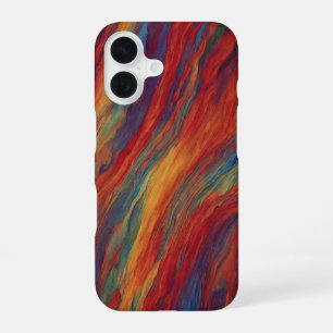 Krachtige Zonsondergang Rood en Oranje Abstracte O iPhone 16 Hoesje