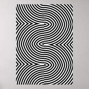 Krachtige Zwart-Wit Geometrische Abstracte Poster