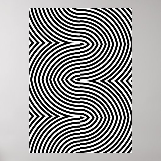 Krachtige Zwart-Wit Geometrische Abstracte Poster (Voorkant)