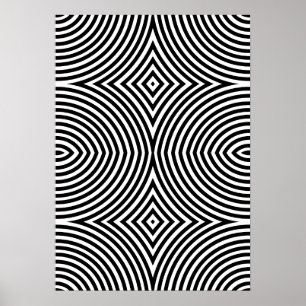 Krachtige Zwart-Wit Geometrische Abstracte Poster
