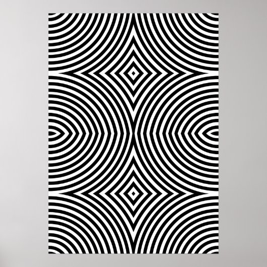 Krachtige Zwart-Wit Geometrische Abstracte Poster (Voorkant)