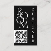 Krachtige Zwart-Wit Minimalistische QR-code Visitekaartje (Voorkant)