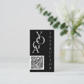 Krachtige Zwart-Wit QR-code Sociale Media Visitekaartje (Staand voorkant)