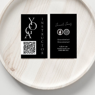Krachtige Zwart-Wit QR-code Sociale Media Visitekaartje