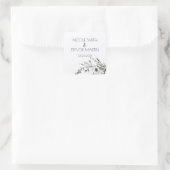 Krachtige Zwart-Witte Wilde Bloemen Vierkante Sticker (Tas)