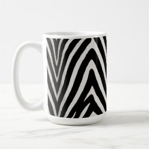 🖤 Krachtige Zwart Witte Zebra Moderne Stijl 🖤 Koffiemok