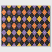 Krachtige zwarte en Oranje halloween stitching Cadeaupapier (Vlak)