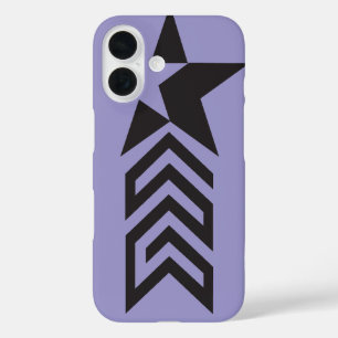 Krachtige Zwarte Geometrische Ster iPhone 16 Hoesje