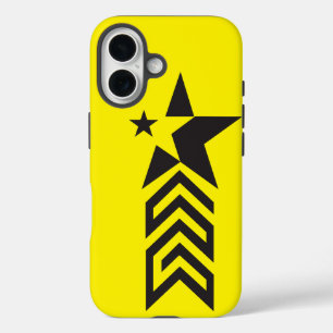 Krachtige Zwarte Geometrische Ster iPhone 16 Hoesje