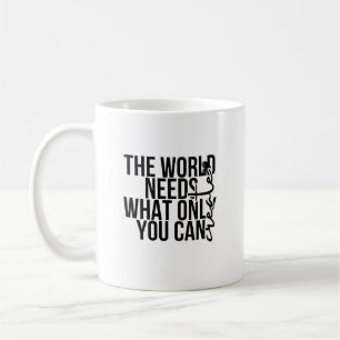 Krachtige Zwarte Tekst Minimalistisch Empowerend I Koffiemok