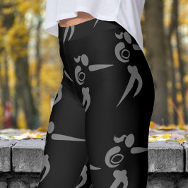 Krachtige zwarte vrouwen rugby patroon leggings
