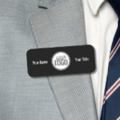 Krachtige Zwarte & Witte Naam & Logo Professioneel Naamplaatje