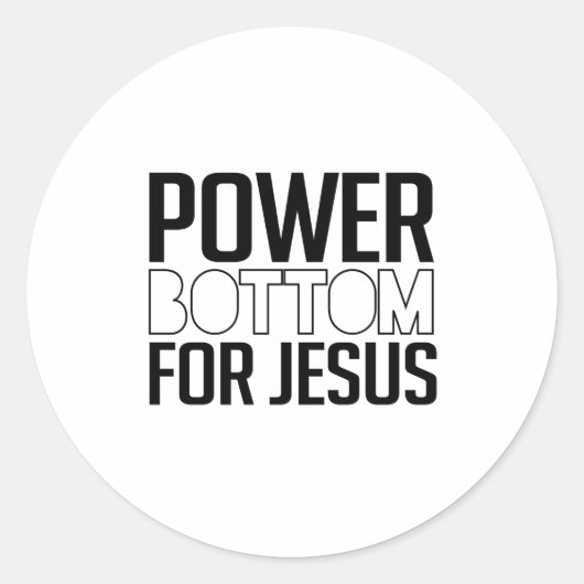 Krachtkont Bottom voor Jezus Ronde Sticker (Voorkant)