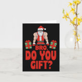 Krachtlifting Bodybuilding Kerstman Kerstbroeder D Kaart (Gele Bloem)