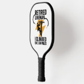 Krachtlijnwerker Zwarte Goud Bliksem Grafisch Pickleball Paddle (Links)
