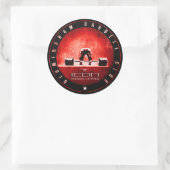 krachtmeting ronde sticker (Tas)
