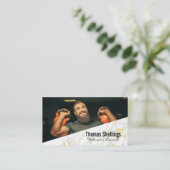 Krachtpatser die Kettle Bells optilt | Fitness Visitekaartje (Staand voorkant)