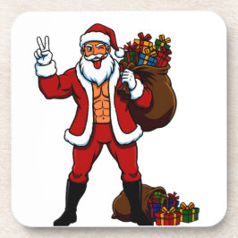 Krachtpatser Kerstman Vredesteken! Gescheurde Buik Bier Onderzetter