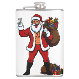 Krachtpatser Kerstman Vredesteken! Gescheurde Buik Heupfles