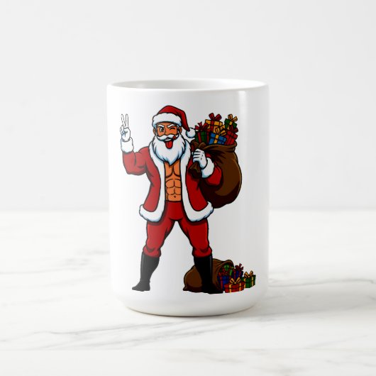Krachtpatser Kerstman Vredesteken! Gescheurde Buik Koffiemok (Center)