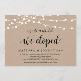 Krachtsnoeren, Zwart lettertype, Trouw Elopement Kaart