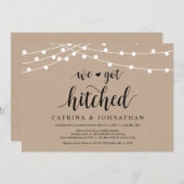 Krachtsnoeren, Zwart lettertype, Trouw Elopement Kaart (Voorkant / Achterkant)