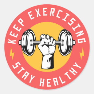 Krachttige Gym / Fitness zweten nu later schijne Ronde Sticker