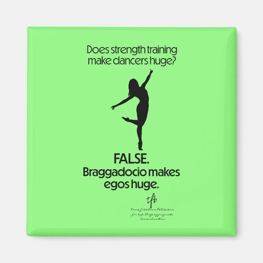 Krachttraining Dansers Grote Blk. Tekst Vierkant Magneet (Voorkant)